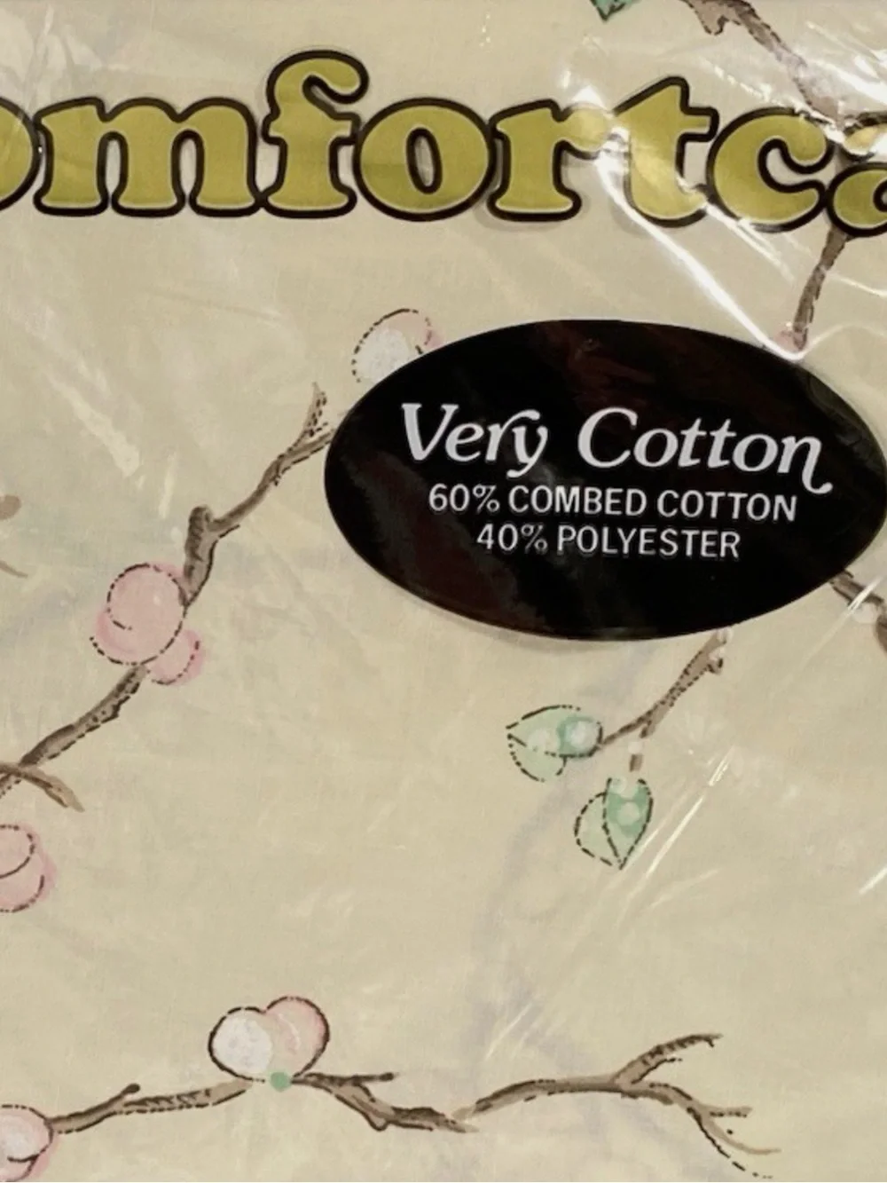 🌸 Cannon ‘Flowering Quince’ twin top flat sheet. Vintage early 1980’s